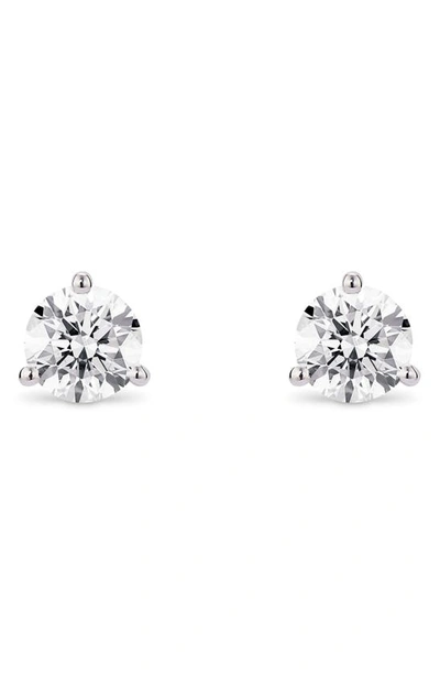 Shop Lightbox 1-carat Round Lab Grown Diamond Stud Earrings In White/ 14k White Gold