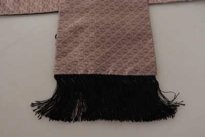 Shop Dolce & Gabbana Silk Check Print Neck Wrap Fringes Men's Scarf In Pink
