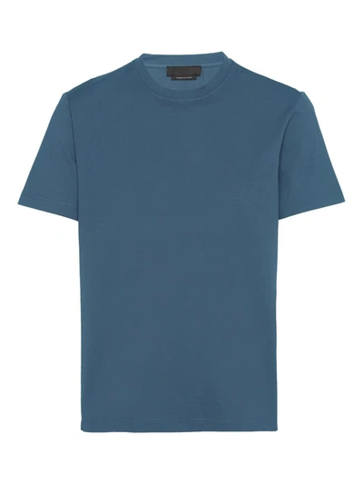 Shop Prada Classic Fitted T-shirt Avio Blue