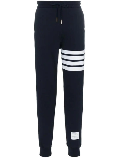 Shop Thom Browne Classic Sweatpant In Classic Loopback W/ Engineered 4 Bar In Navy