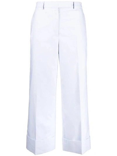 Shop Thom Browne Sack Tailored Cotton Cropped Trousers