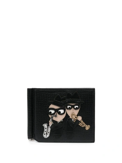 Shop Dolce & Gabbana Dolce&gabbana Patch-motif Leather Wallet In Black