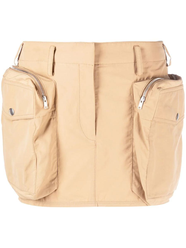 Cotton Blend Mini Skirt W/belt Bag