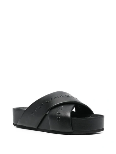 Shop Stella Mccartney Logo-strap Flatform Sandals