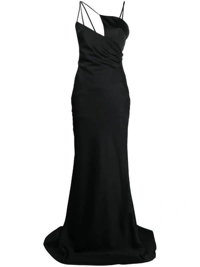 Shop Attico The  Melva Long Dress Black