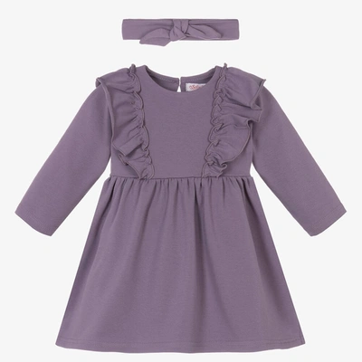 Shop Sofija Baby Girls Purple Cotton Dress Set