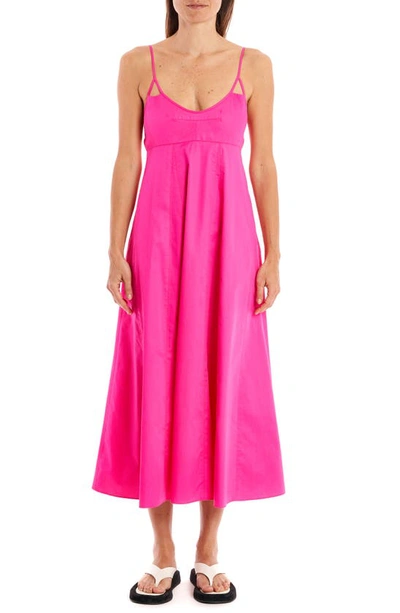 Shop La Ligne Portia Cutout Cotton Dress In Raspberry