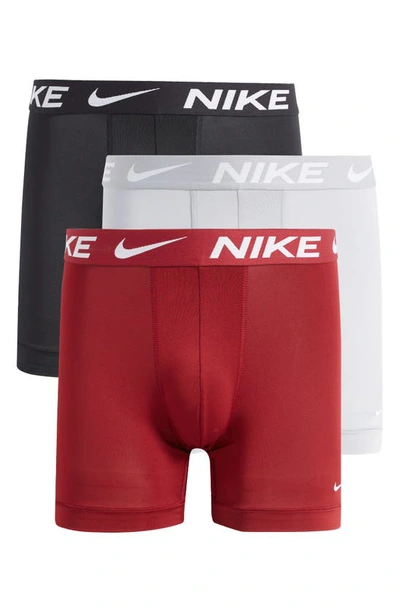 Shop Nike 3-pack Dri-fit Essential Micro Boxer Briefs In Team Red