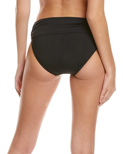 Shop Vince Camuto Draped High-waist Bikini Bottom In Black