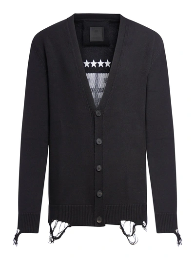 Shop Givenchy Star Embroidered 4g Logo Cardigan In Black