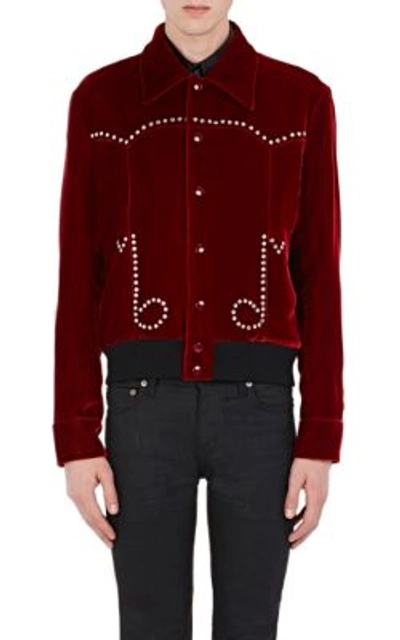 Saint Laurent Musical Notes Teddy Jacket In Dark Red Viscose And