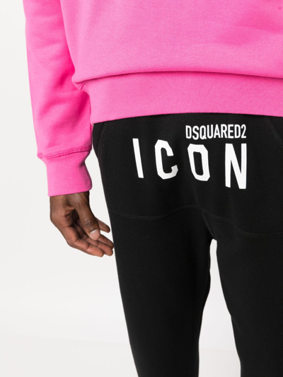 Shop Dsquared2 Icon-print Track Pants In Black