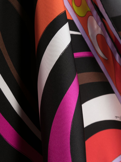 Shop Pucci Logo-print Detail Silk Scarf In Orange