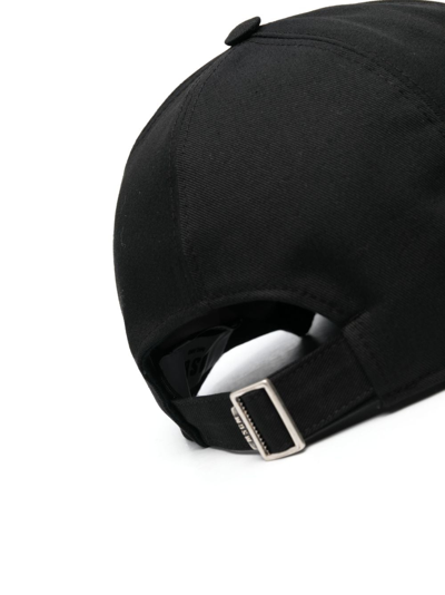 Shop Msgm Embroidered-logo Cotton Baseball Cap In Black