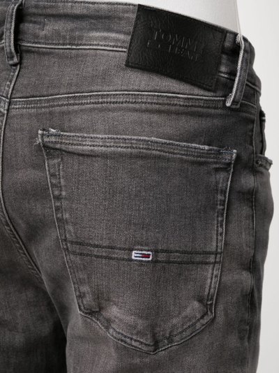 Shop Tommy Jeans Slim-cut Cotton Jeans In Black