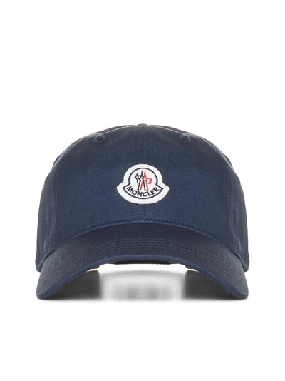Shop Moncler Hat In Blu