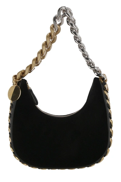 Stella Mccartney Tasche Hobo Crystal Chain Aus Schwarzem Leder In Default Title