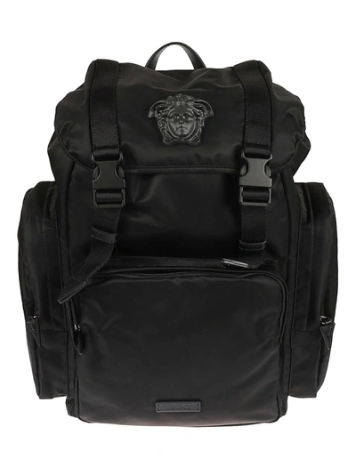 Shop Versace Medusa Logo Backpack In Black
