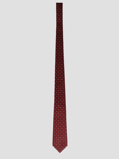 Shop Gucci Double G And Star Silk Jacquard Tie In Red