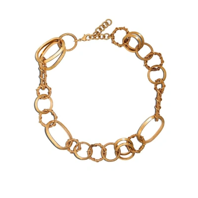 Shop Dsquared2 Rings Chain Vintage Gold Necklace In Oro