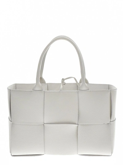 Shop Bottega Veneta Arco Tote Bag In White Gold