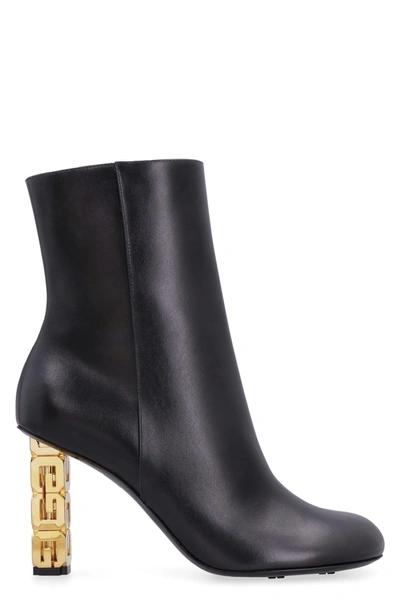 Shop Givenchy G-cube Leather Ankle Boots In Black