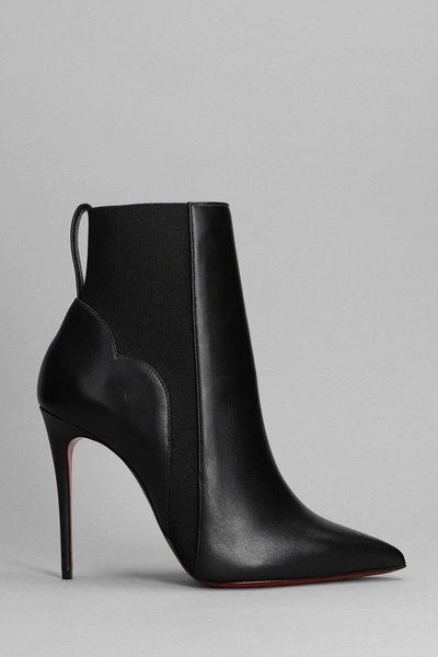 Shop Christian Louboutin Chelsea Chick Booty High Heels Ankle Boots In Black Leather
