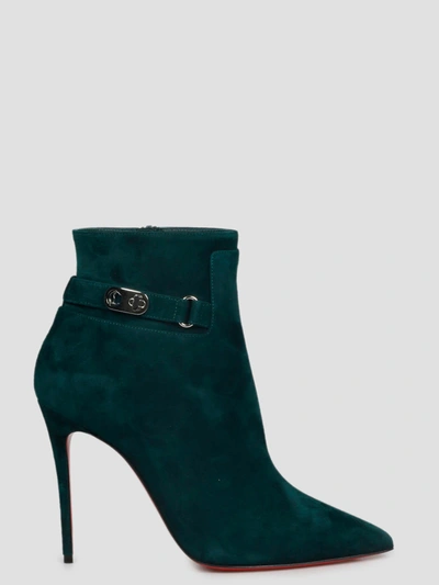 Shop Christian Louboutin Lock So Kate Booty Ankle Boot In Green