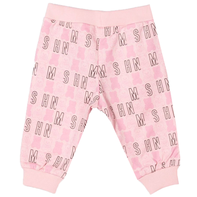 Shop Moschino Baby Girls All-over Leggings In Pink