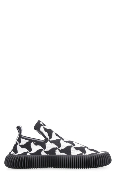 Shop Bottega Veneta Wavy Triangle Slip-on Sneakers In Nero