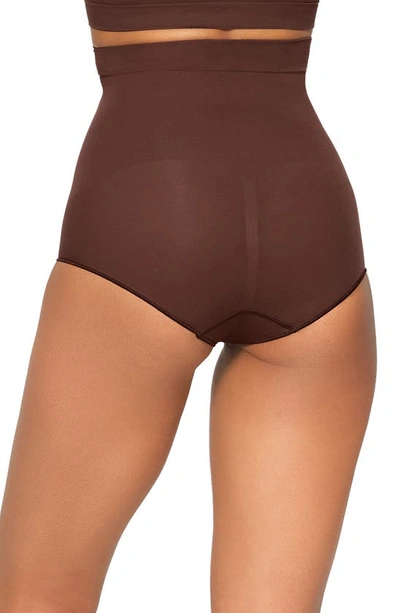 Shop Skims Everyday Sculpt High-waisted Briefs In Cocoa