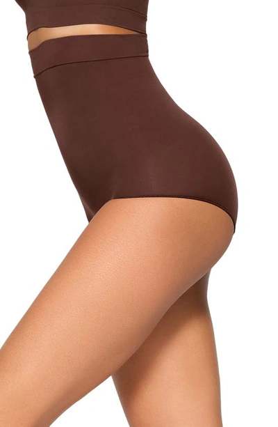 Shop Skims Everyday Sculpt High-waisted Briefs In Cocoa