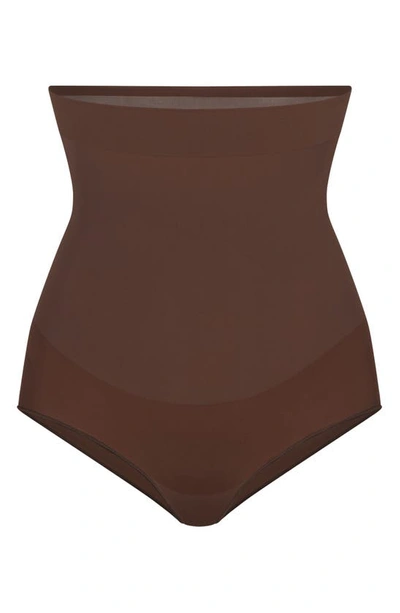 Skims Seamless Sculpt Sculpting High Waist Briefs In Cocoa