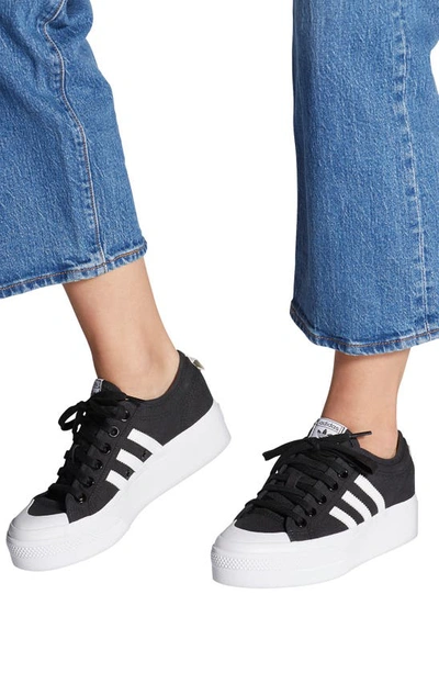 Shop Adidas Originals Nizza Platform Sneaker In Black/ White/ White