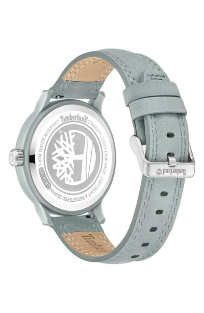 Shop Timberland Leather Strap Watch, 46mm In Grey