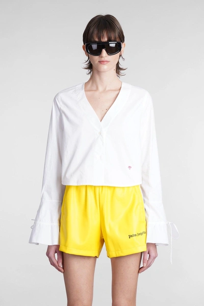 Shop Palm Angels Blouse In White Cotton