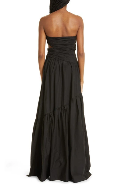 Shop A.l.c Lark Side Cutout Strapless Gown In Black
