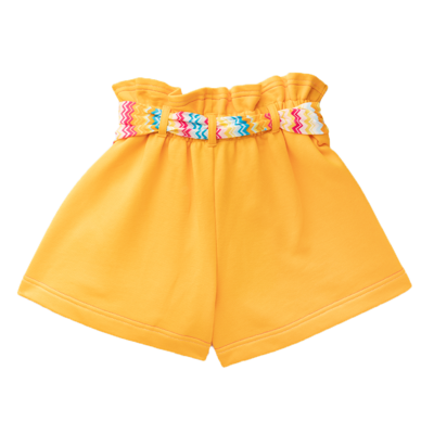 Shop Missoni Girls Draped Casual Shorts Mustard In Yellow
