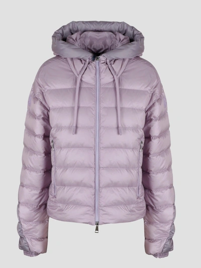 Shop Moncler Sylans Short Down Jacket In Pink & Purple