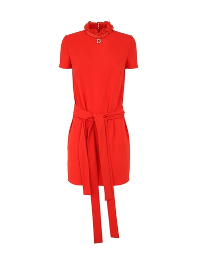Shop Dsquared2 Tunic Mini Dress In Flame Orange