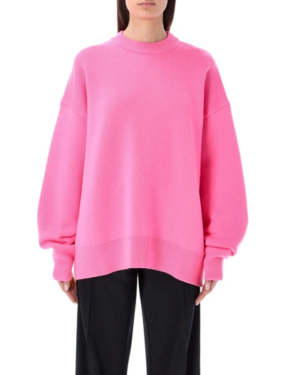 Shop Palm Angels Intarsia Palm Sweater In Pink Multicolor