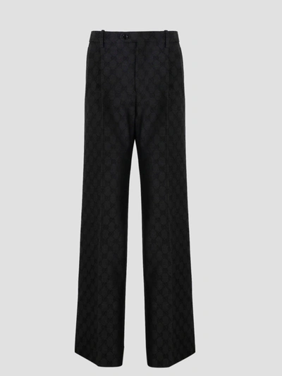 Shop Gucci Gg Wool Pant In Grey