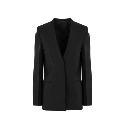 Shop Givenchy Collarless Blazer In Black
