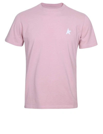 Shop Golden Goose Pink Cotton T-shirt In Pink Lavander/white