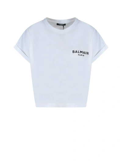 Shop Balmain T-shirt In White/black
