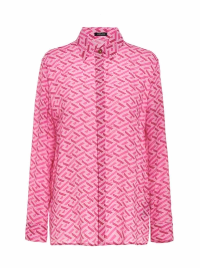 Shop Versace Formal Shirt In Rosa