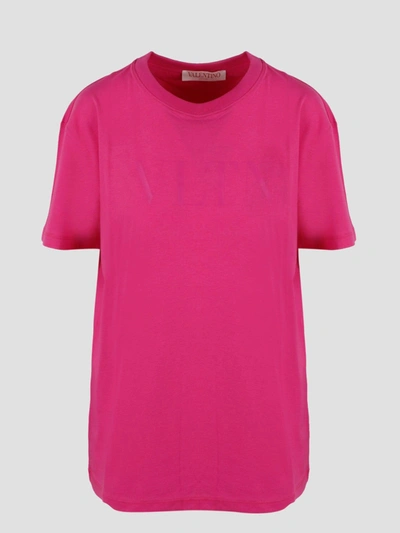 Shop Valentino Vltn Print T-shirt In Pink & Purple