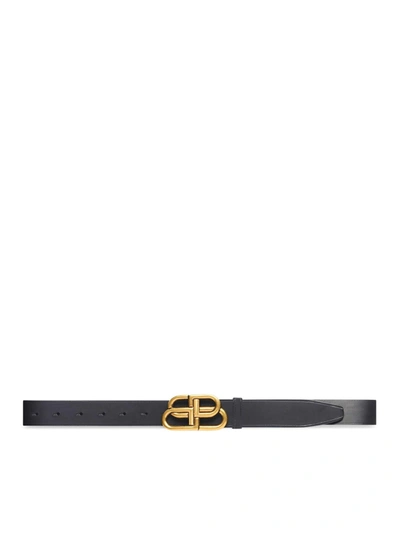 Shop Balenciaga Belts Bb Large Belt In Black