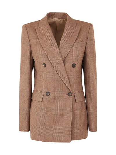 Shop Brunello Cucinelli Double Breasted Blazer Jacket In Rust Brown