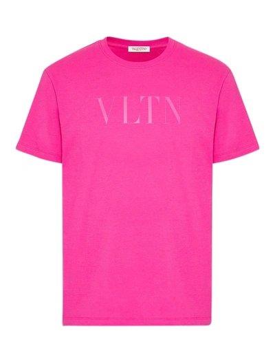 Shop Valentino T-shirt Jersey,reg,print Vltn In Uwt Pink Pp